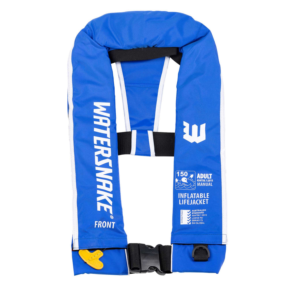 Watersnake Inflatable Manual Life Jacket Level 150 Blue ( Chest Sz 80-140cm )