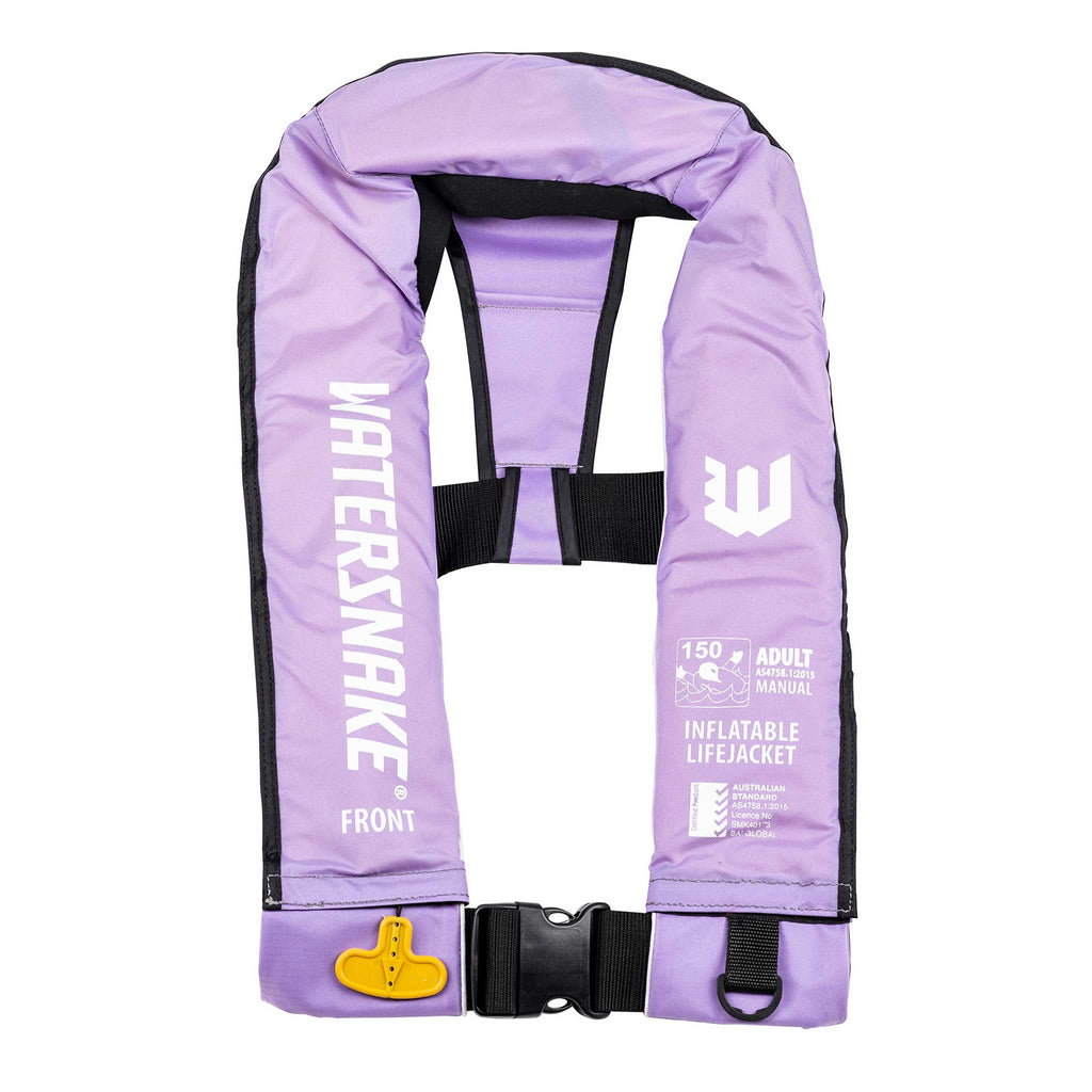 Watersnake Inflatable Manual Life Jacket Level 150 Lilac ( Chest Sz 80-140cm )